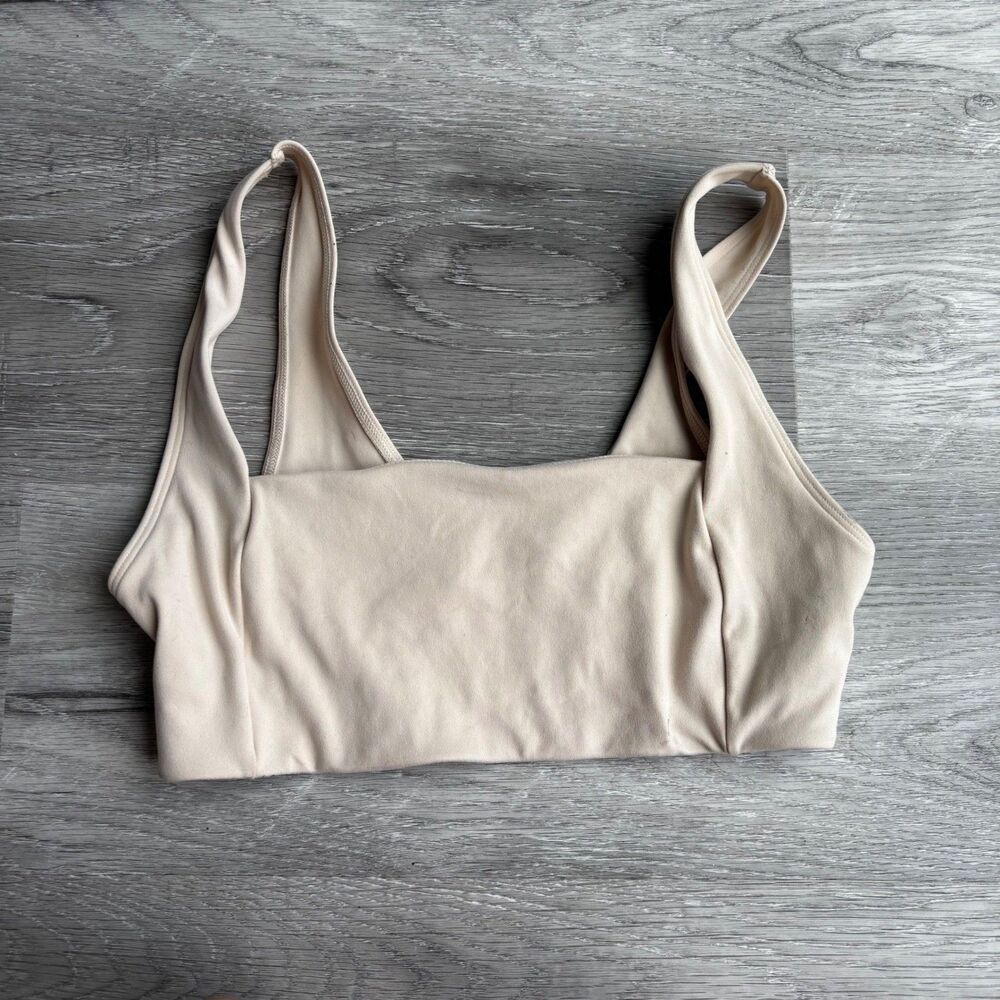 PINK Victoria's Secret Beige Sports Bra Crop Top Size Medium